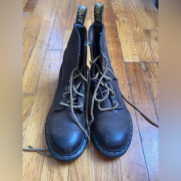 Dr. Martens Dark Brown Leather Boots - Picture 1 of 3